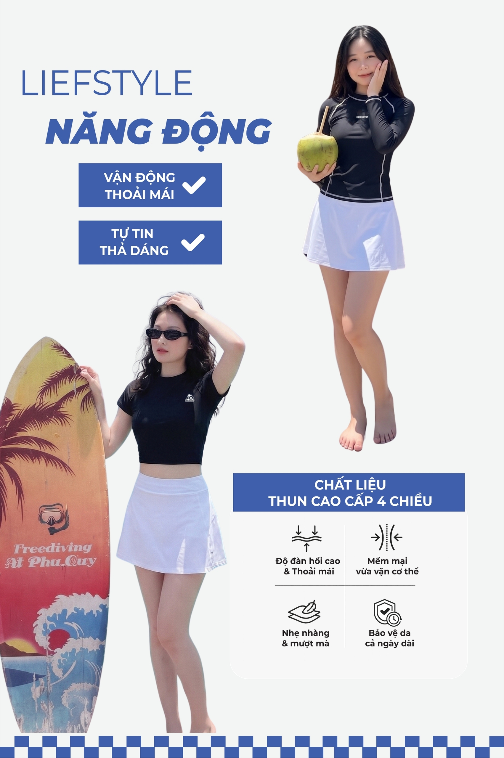 Váy bơi 2 lớp - BS576_WH