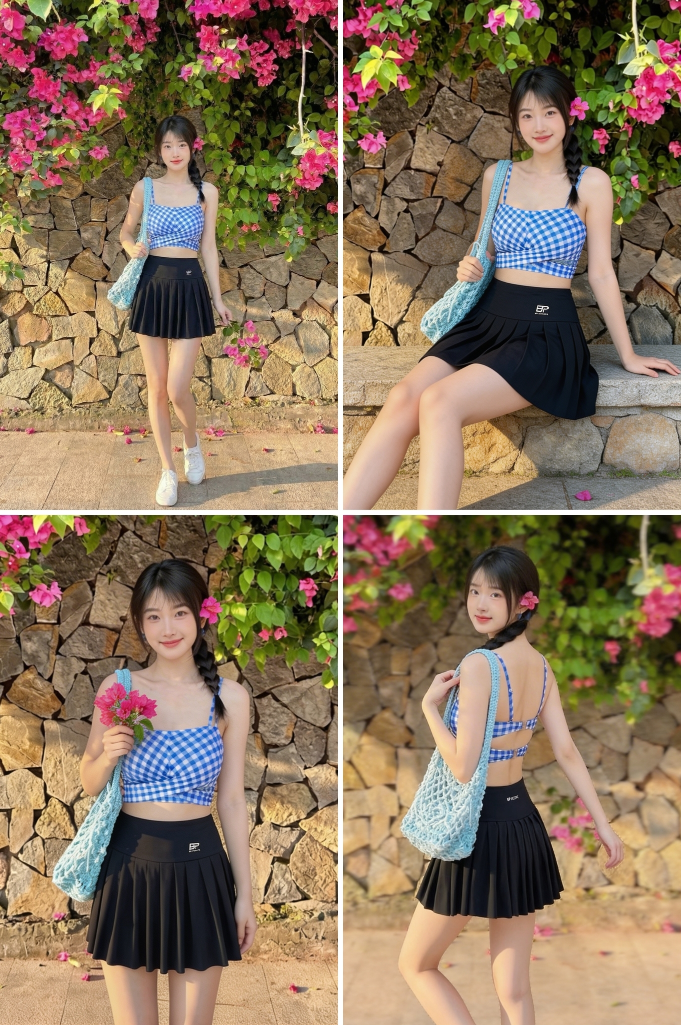 Váy xòe thể thao đa năng - Màu Đen
