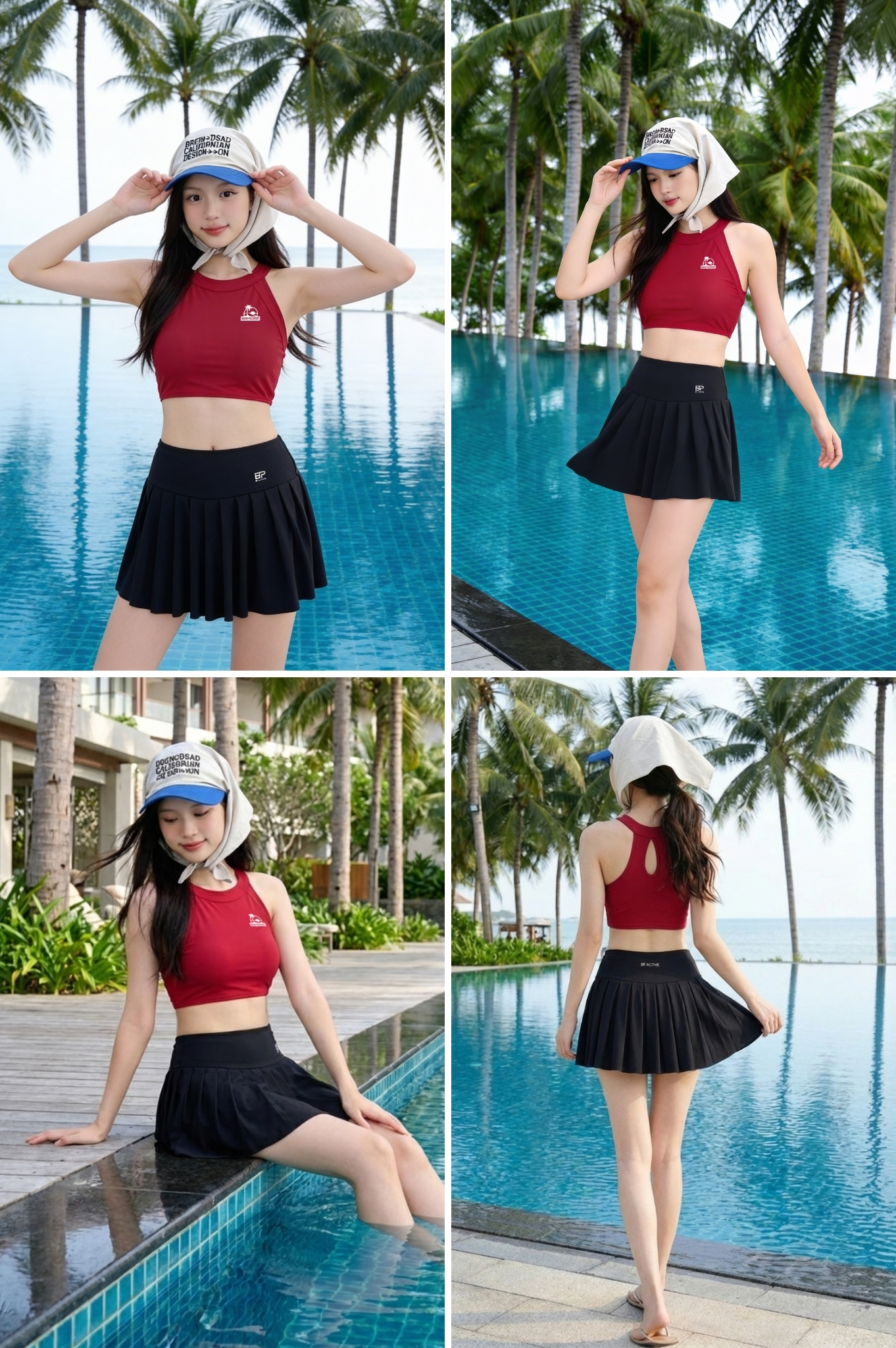 Váy xòe thể thao đa năng - Màu Đen
