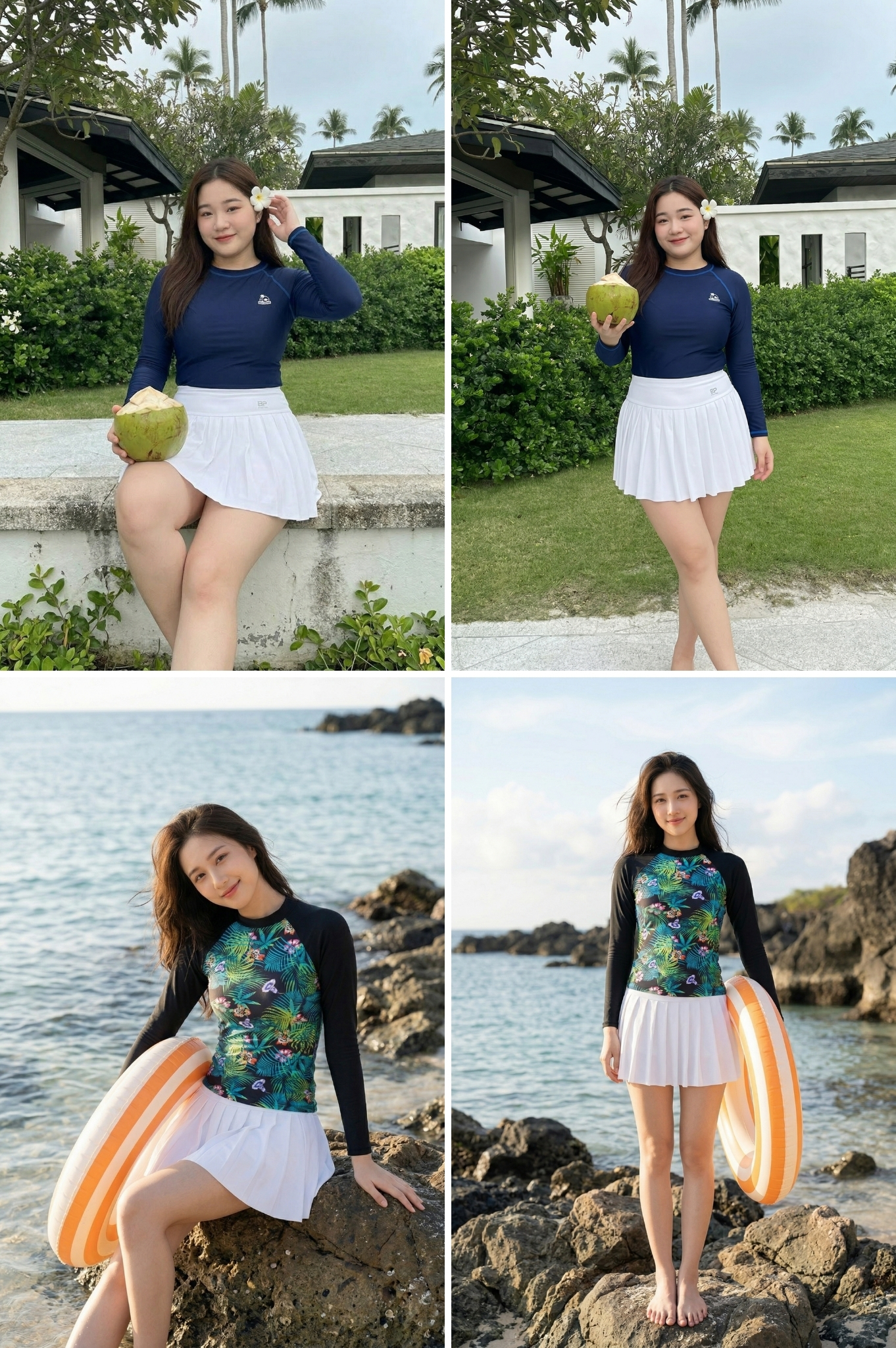 Váy xòe thể thao đa năng - Màu Trắng