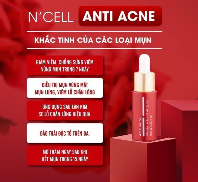 Serum trị mụn lưng viêm nang lông 20ML N'Cell Anti Acne