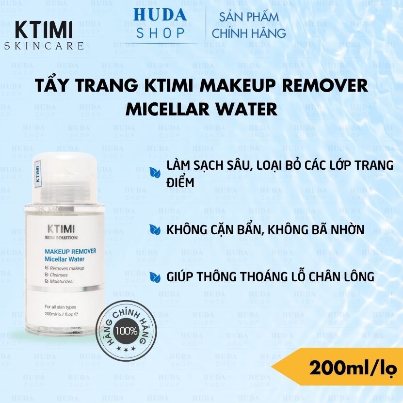 Nước tẩy trang KTIMI Makeup Remove Micellar Water 200ml