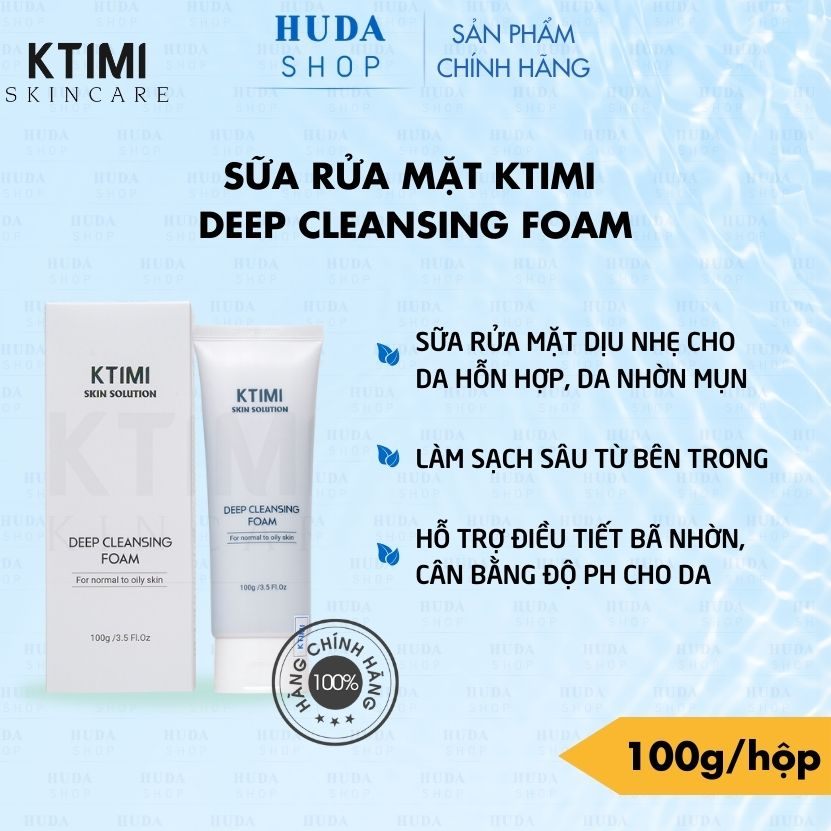 Sữa rửa mặt dịu nhẹ cho da nhờn mụn KTIMI Deep Cleansing Foam