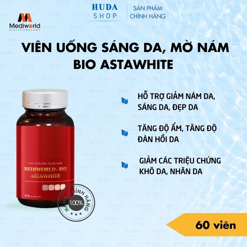 Viên uống hỗ trợ sáng da, mờ nám Mediworld - Bio Astawhite