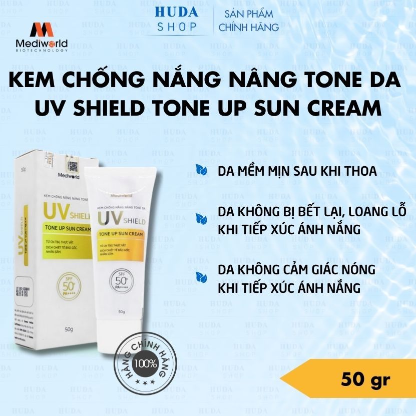 Kem chống nắng UV Shield Tone Up Sun Cream make up bảo vệ da