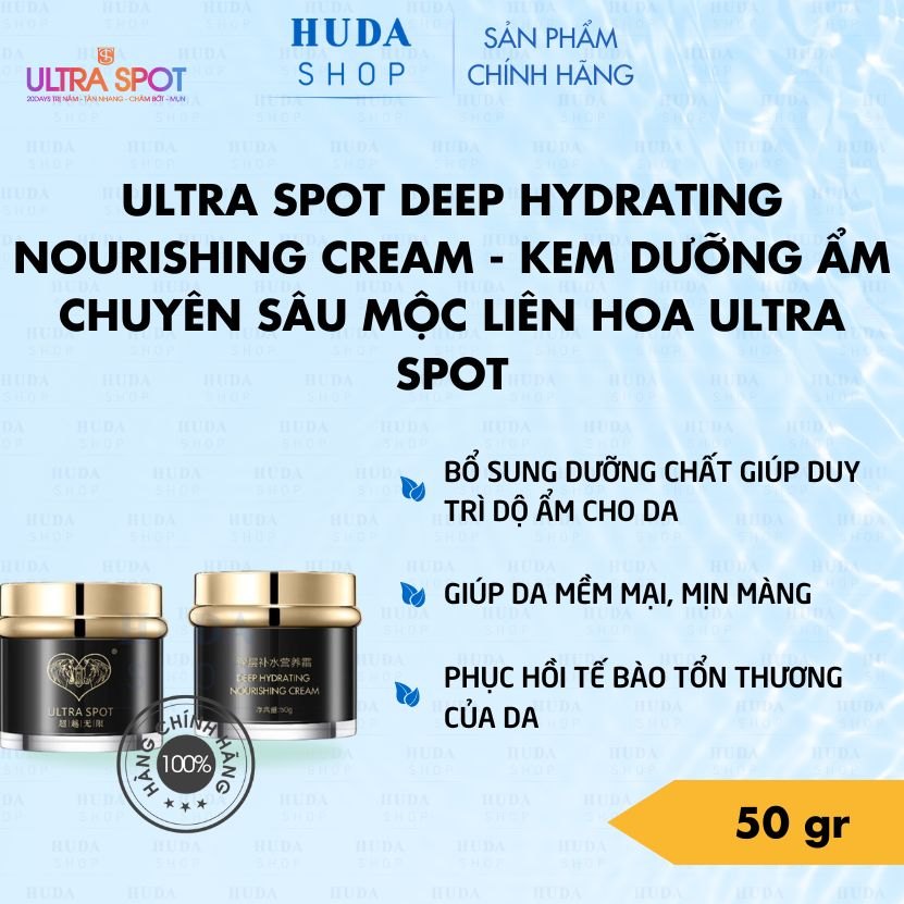 Kem cấp ẩm dưỡng ẩm chuyên sâu Mộc Liên Hoa Ultra Spot chính hãng 50gr