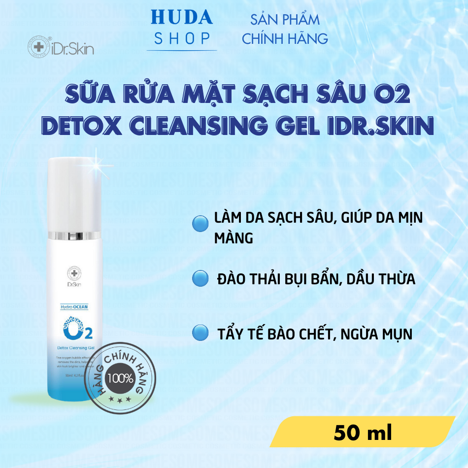 Sữa rửa mặt sạch sâu Idr.Skin O2 Detox Cleansing Gel 50ml