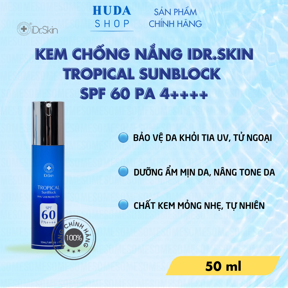 Kem chống nắng phổ rộng Idr.skin Tropical Sunblock SPF 60 PA++++