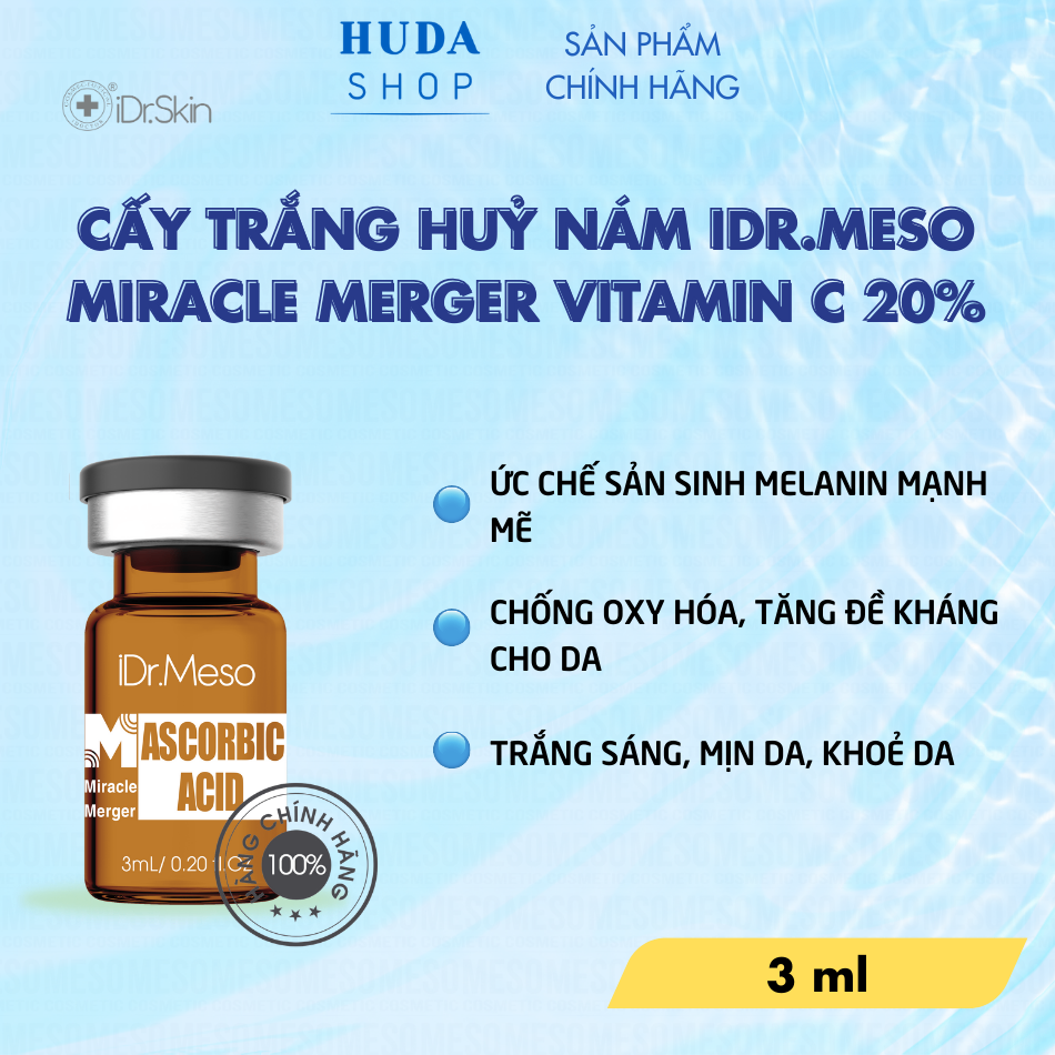 Tinh chất Meso huỷ nám Ascorbic 20% Idr Skin Idr.Meso Miracle Merger