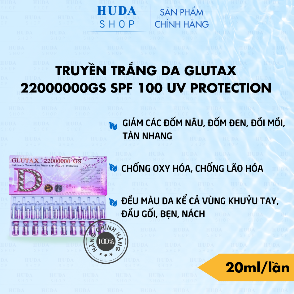 Bộ sản phẩm truyền trắng Glutax 22000000 GS