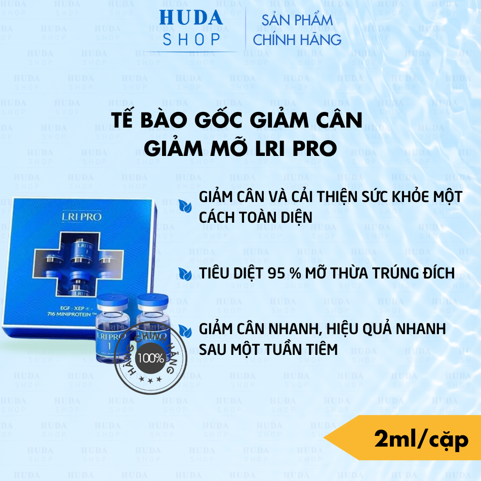 Tế bào gốc giảm cân giảm mỡ LRI PRO 1 cặp