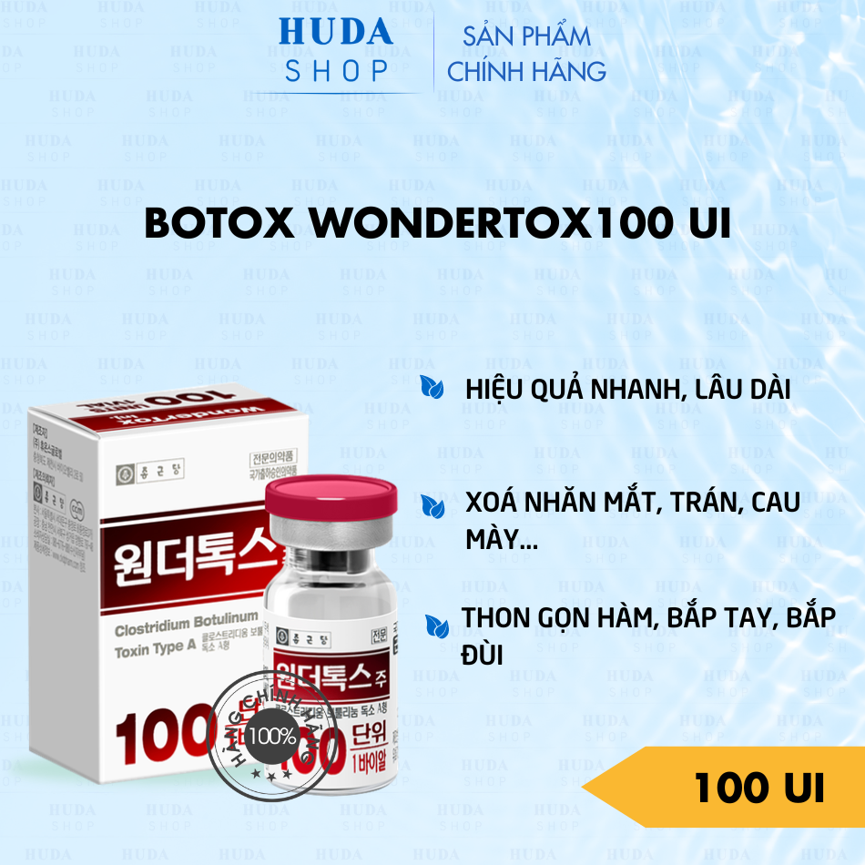 Botox Wondertox 100 Unit Hàn Quốc - Tiêm xóa nhăn thon gọn hàm bắp tay chân