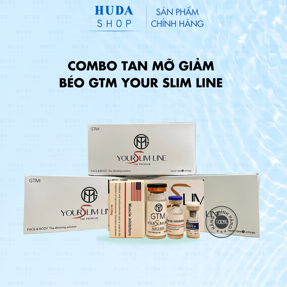 Combo tan mỡ giảm béo GTM Your slim line 5 x 10ml Gold Cell, Muscle, Malinda