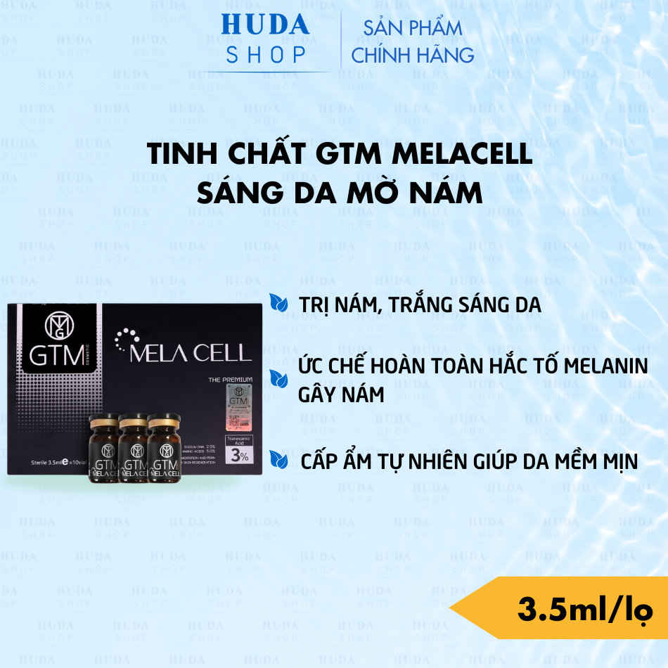 Tinh chất mờ nám GTM Melacell 10 x 3.5ml Gold Cell