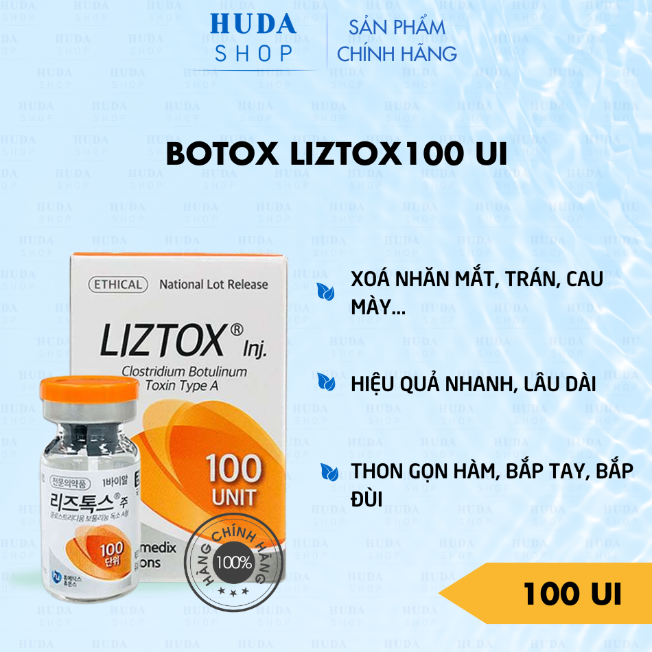 Botox Liztox 100 Units xoá nhăn, khử mùi hôi nách