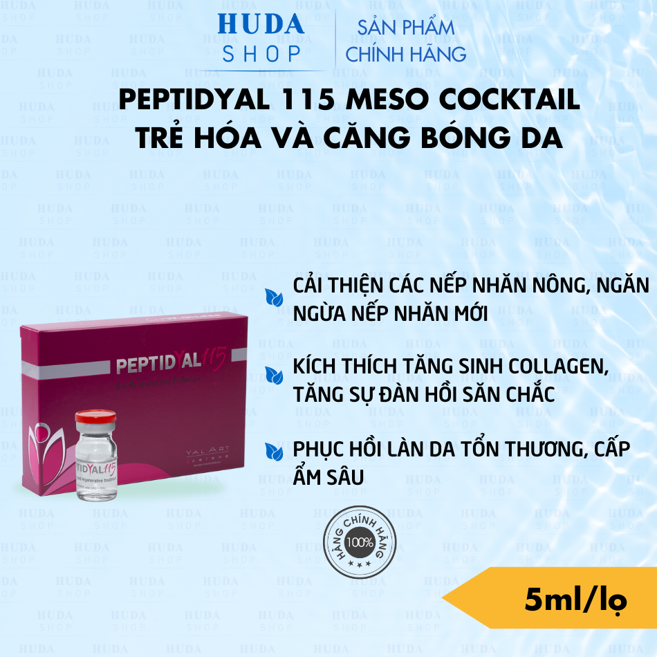 Peptidyal 115 – Meso cocktail trẻ hóa và căng bóng da Thuỵ Sĩ 1 lọ