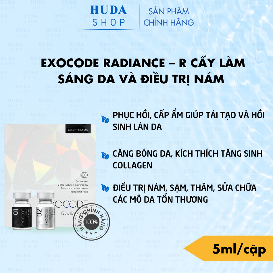 Tinh chất Exocode Radiance – R cấy làm sáng da và điều trị nám