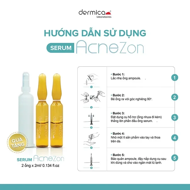 Dermica Acne Zon/Acnezon - Huyết thanh loại bỏ mụn cường độ cao, se còi, gom nhân mụn