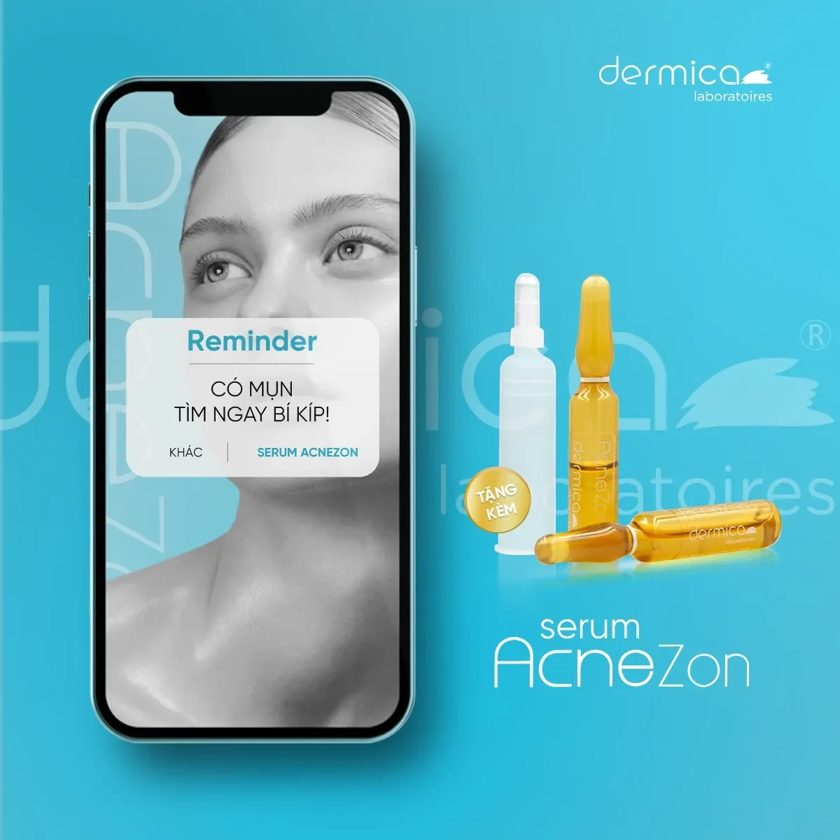 Dermica Acne Zon/Acnezon - Huyết thanh loại bỏ mụn cường độ cao, se còi, gom nhân mụn