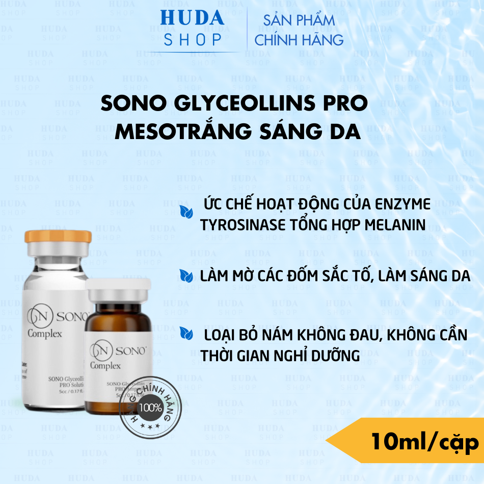 Meso Sono Glyceollins Pro sáng da mờ nám, không buốt 1 cặp