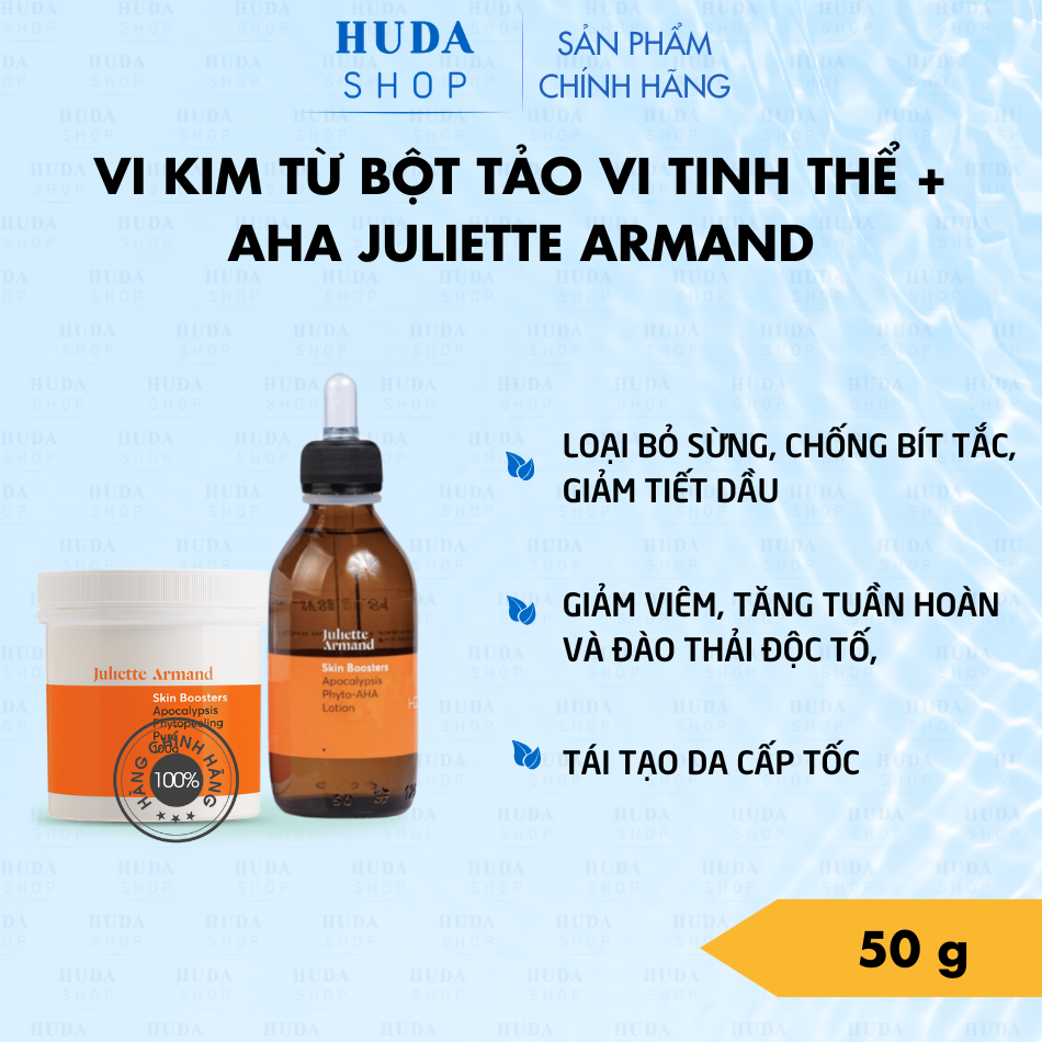 Vi kim từ bột tảo vi tinh thể canxi, Aha thảo dược kích hoạt tảo sống Juliette Armand Skin Booster Apocalypsis