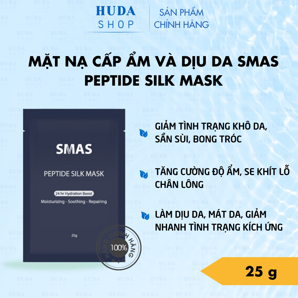 Mặt nạ cấp ẩm và dịu da Smas Peptide Silk Mask