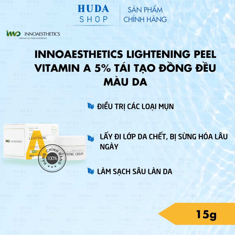 Peel trị mụn ẩn, đầu đen trẻ hóa da Lightening innoaesthetics