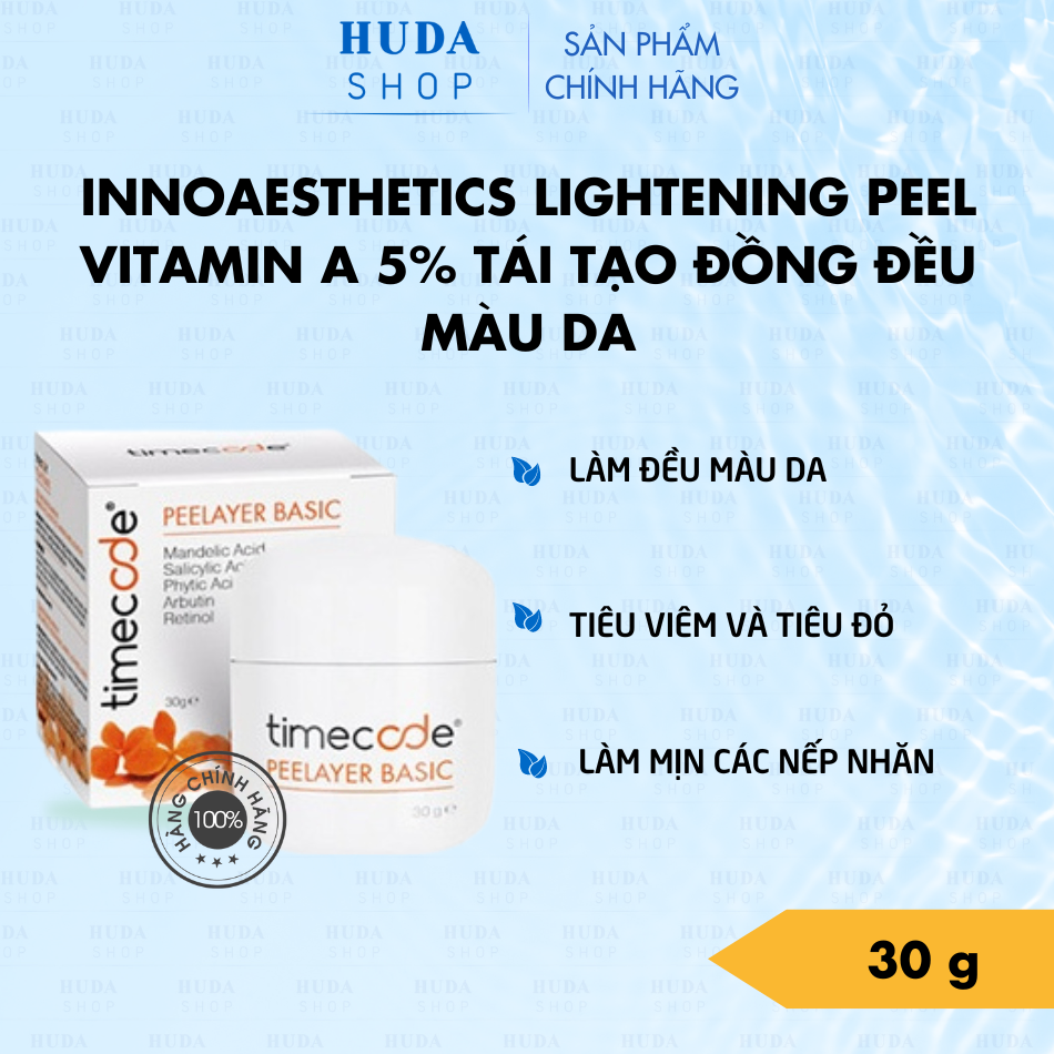 PEEL DA TIMECODE PEELAYER BASIC ĐỀU MÀU DA, SÁNG DA 30G