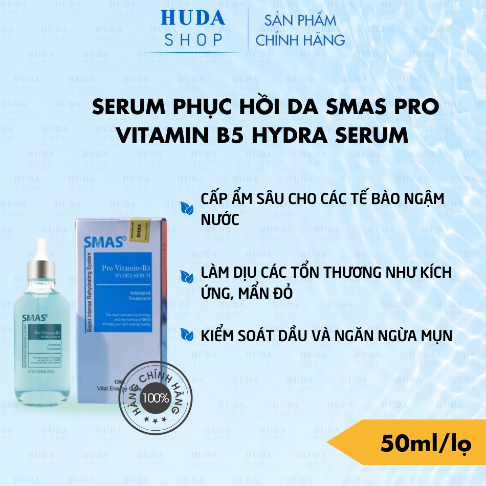 Serum cấp ẩm, phục hồi da SMAS Pro Vitamin B5 Hydra Serum