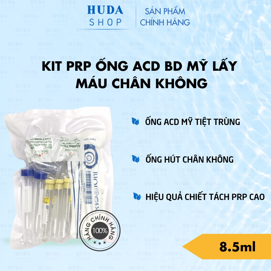 KIT PRP ỐNG NGHIỆM ACD BD MỸ LẤY MÁU CHÂN KHÔNG HÀNG CHUẨN