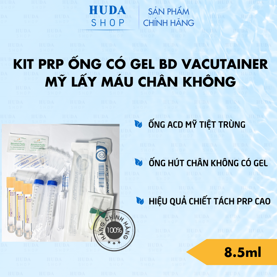 Bộ KIT PRP hãng BD có gel tự động hoạt hoá sau 1 lần ly tâm