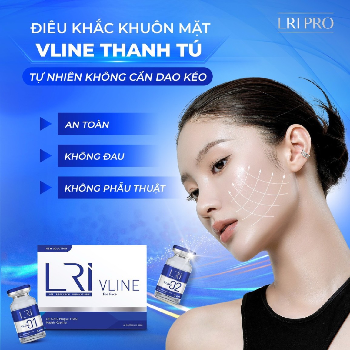 Giảm Béo Lri Vline for Face  - tiêm thải mỡ, giảm cân mặt và cằm lẻ 1 cặp