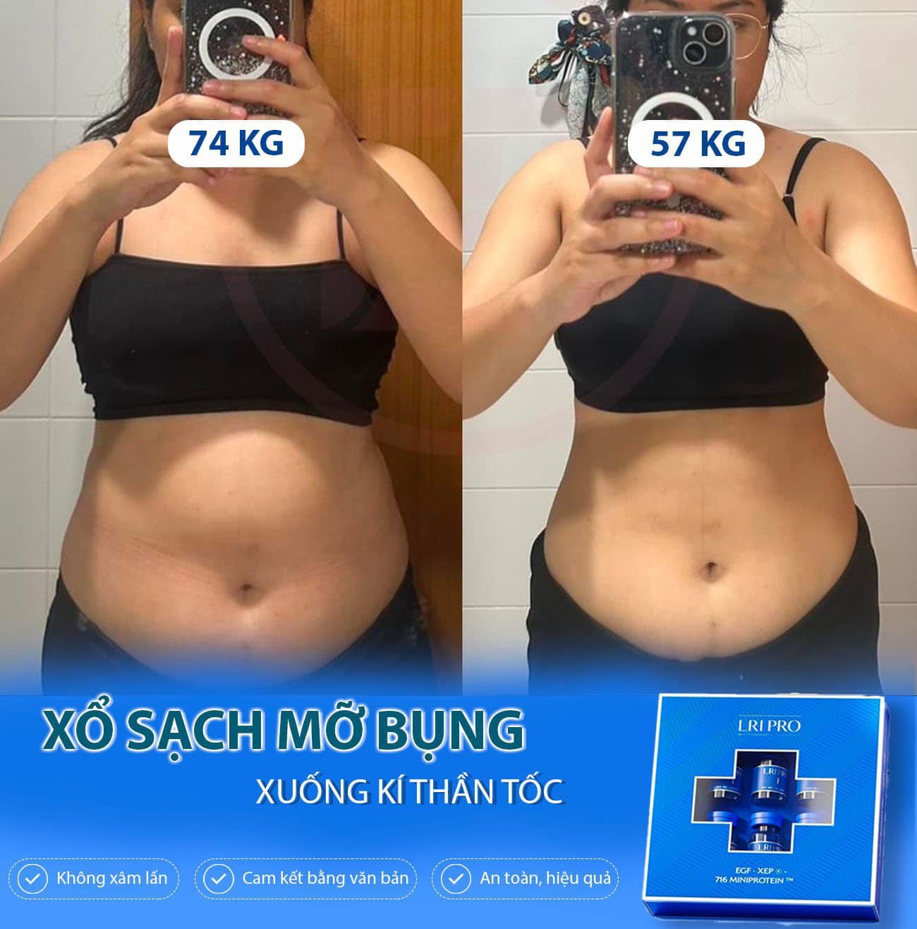 1 cặp Tế bào gốc giảm cân giảm mỡ LRI PRO
