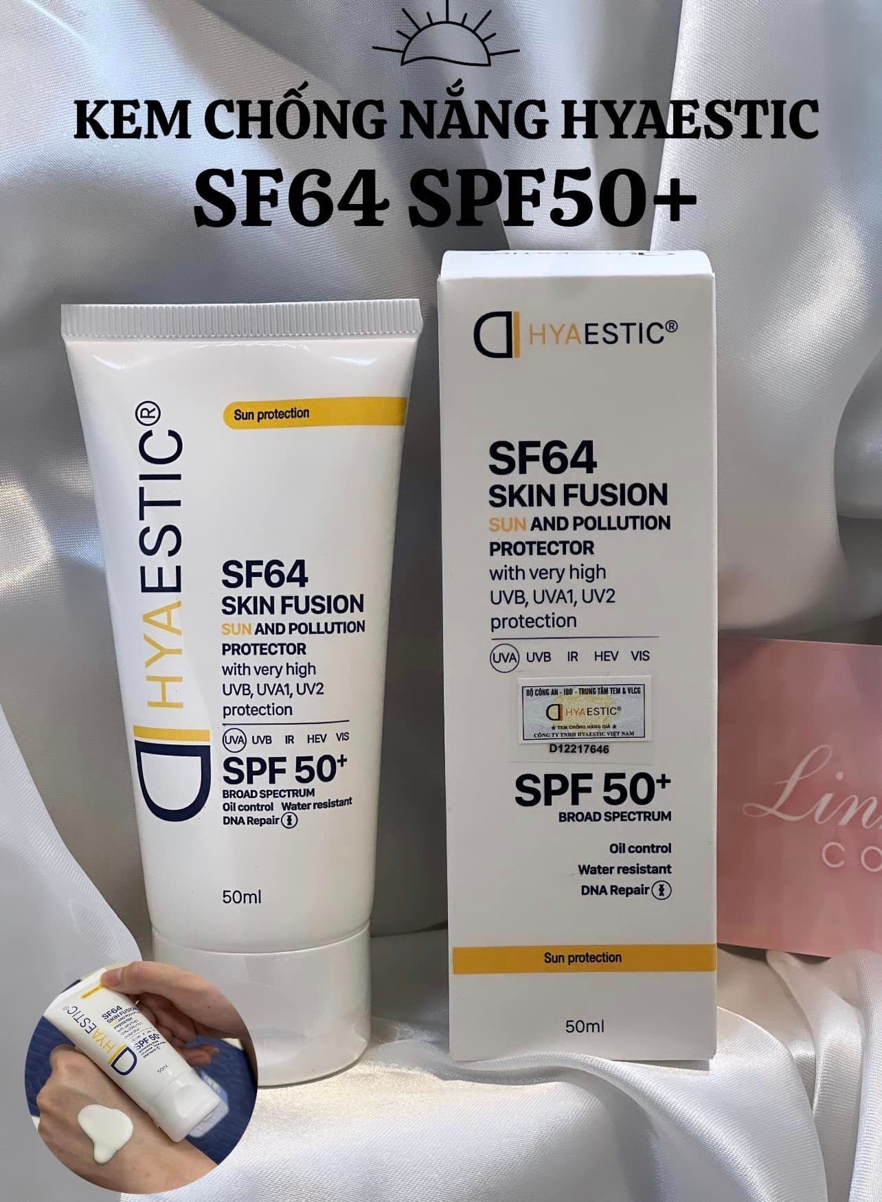 Kem chống nắng bảo vệ tối đa Hyaestic Skin Fusion SF64 Sun And Pollution Protector SPF50