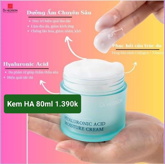 Kem dưỡng ẩm Hyaluronic Acid Moisture Cream 80ml Dr.Hedison 80ml