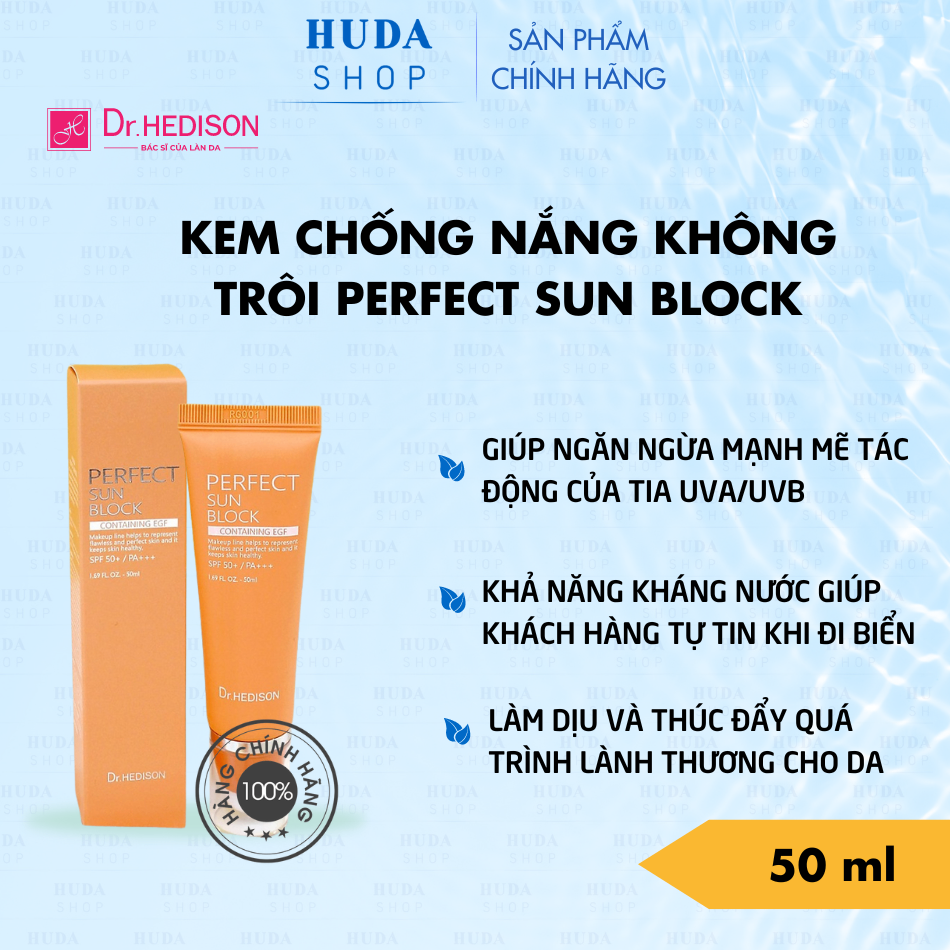 Kem chống nắng không trôi Perfect Sun Block 50ml Dr.Hedison 50ml