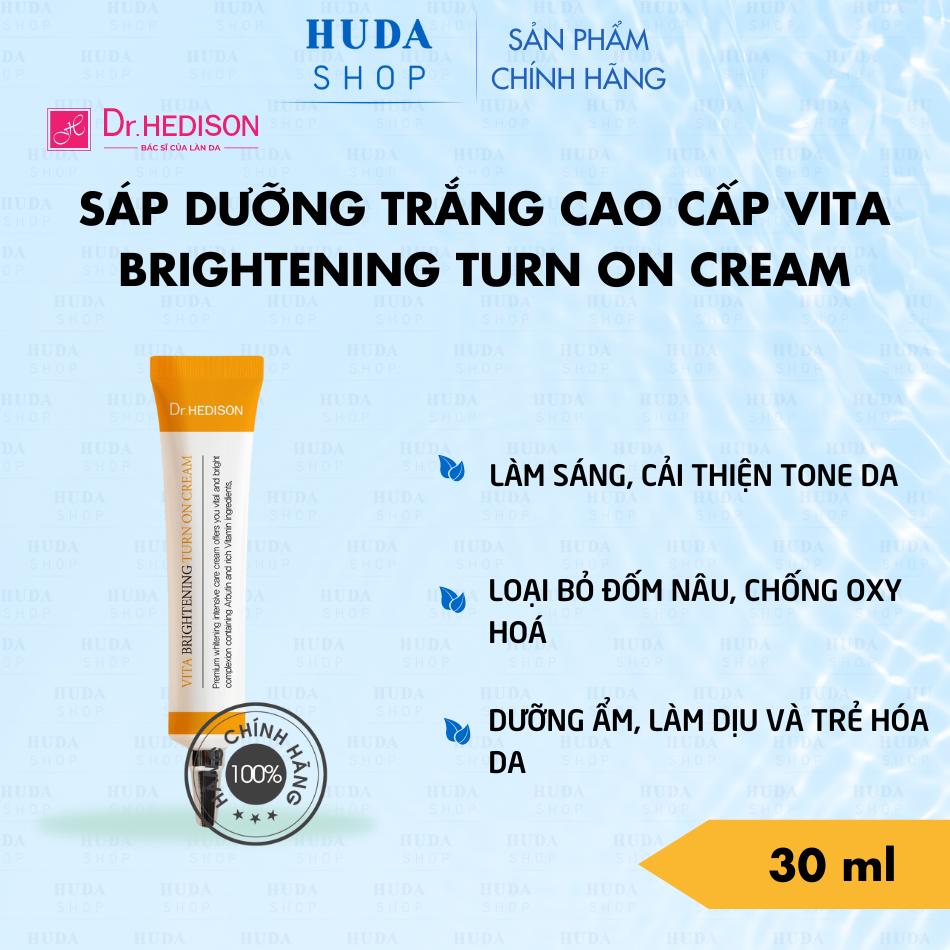 Sáp dưỡng trắng tập trung cao cấp Vita Brightening Turn On Cream Dr.Hedison 30 ml