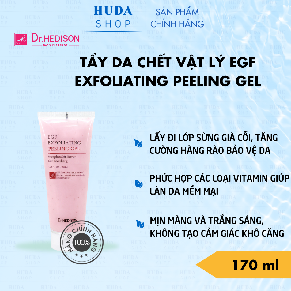 Tẩy da chết vật lý EGF Exfoliating Peeling Gel Dr.Hedison170ml