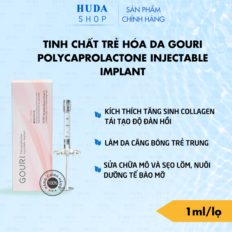 GOURI - TIÊM PLC DẠNG LỎNG CẢI THIỆN TÌNH TRẠNG LÃO HÓA, NẾP NHĂN VÀ VẾT SẸO RẠN DA