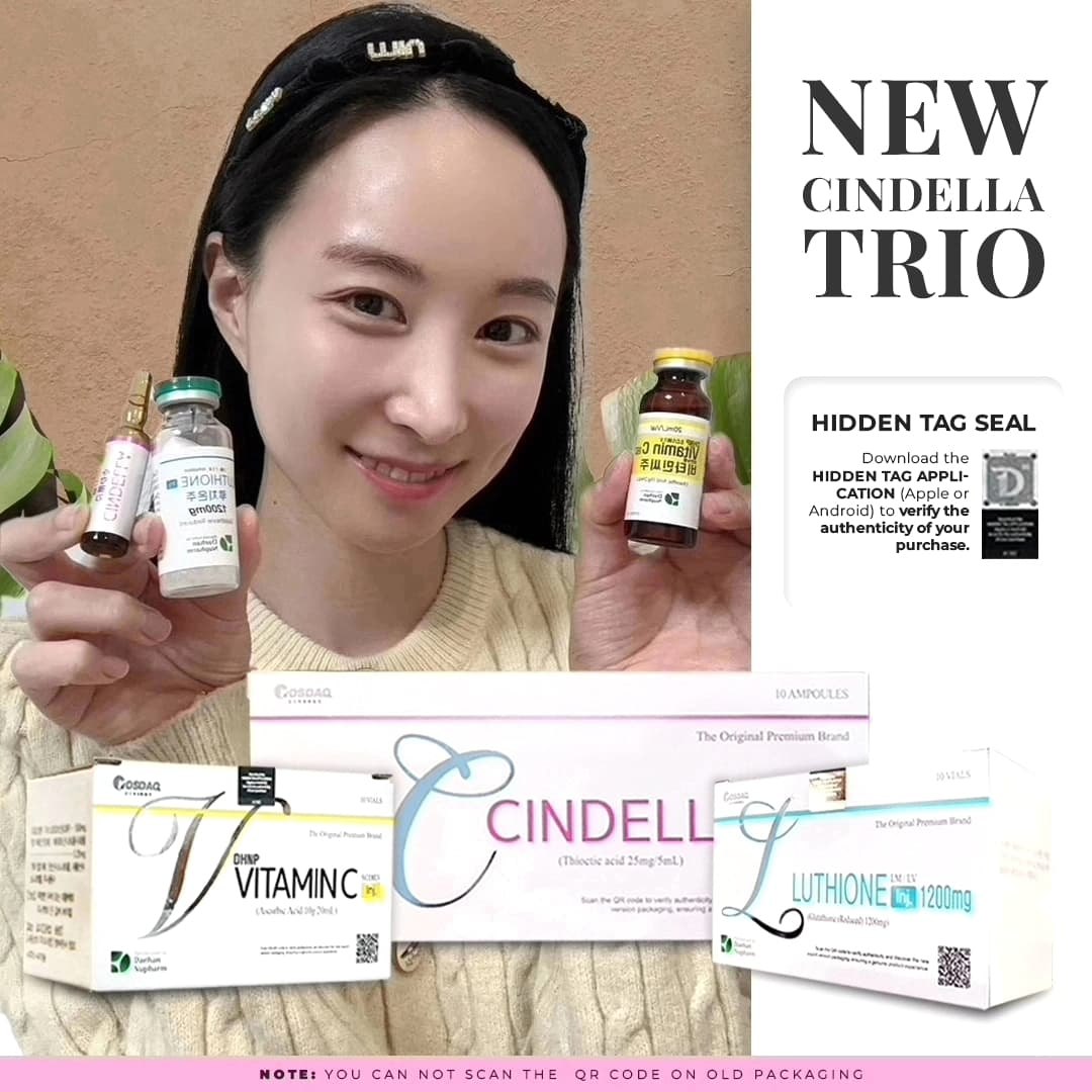 Bộ sản phẩm truyền trắng da Cindella Thiotic Acid, Vitamin C, Glutathione