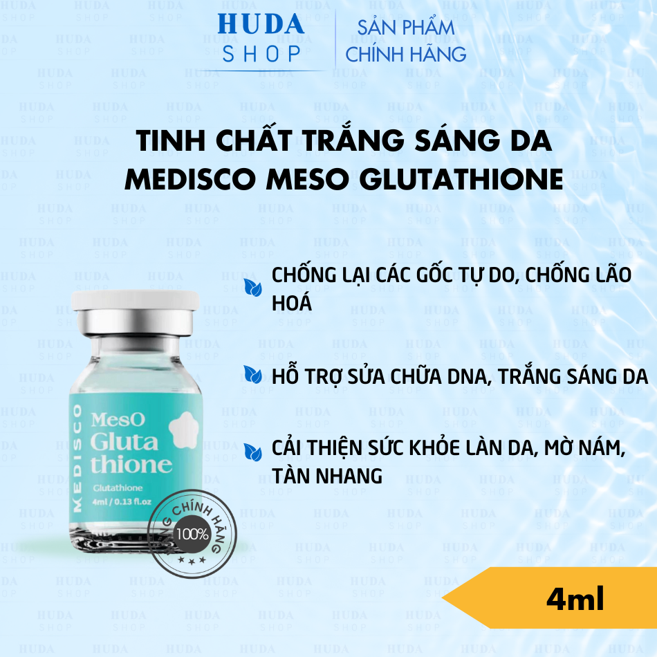 Tinh chất trắng sáng da Medisco Meso Glutathione không buốt 4ml