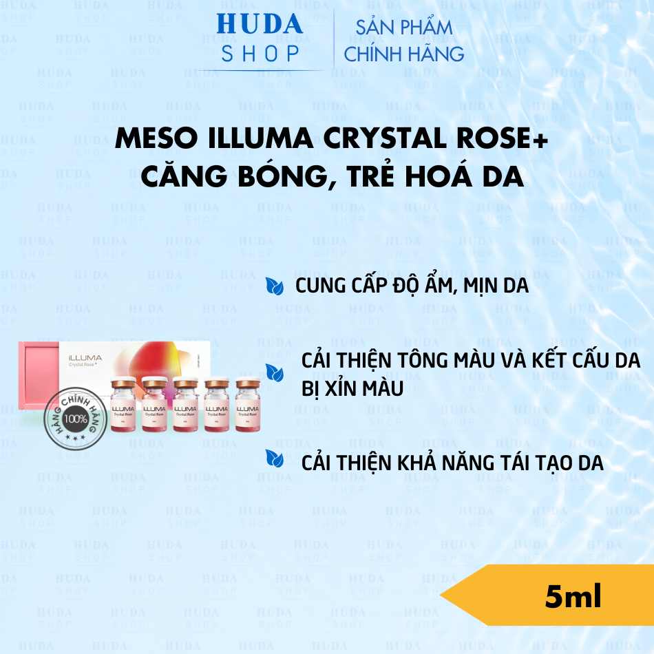 Meso illuma Crystal Rose+ căng bóng, trẻ hoá da lẻ 1 lọ 5ml