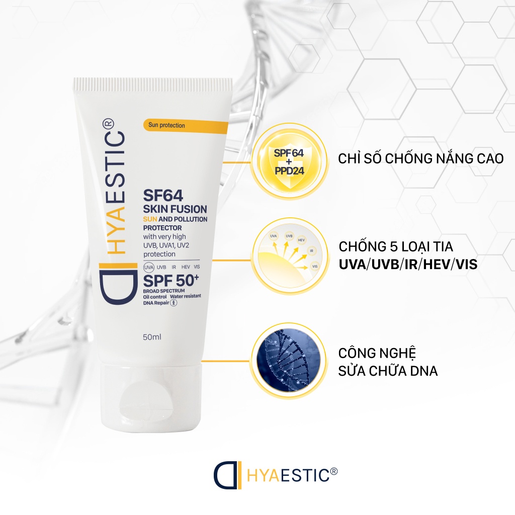 Kem chống nắng bảo vệ tối đa Hyaestic Skin Fusion SF64 Sun And Pollution Protector SPF50