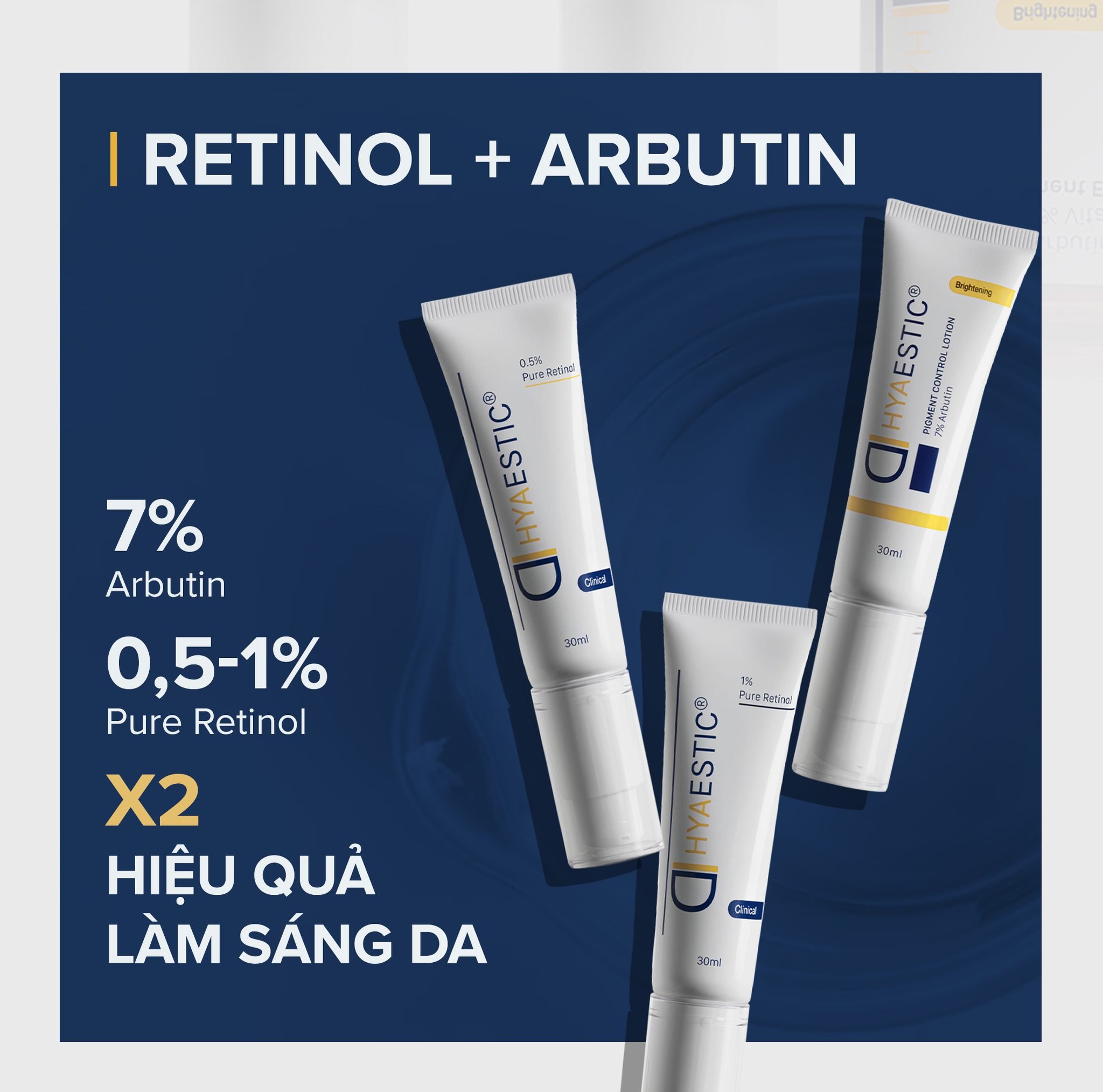 Tinh chất tái tạo da chống lão hóa 0,5% Retinol nguyên chất Hyaestic 0,5% Pure Retinol (30ml)