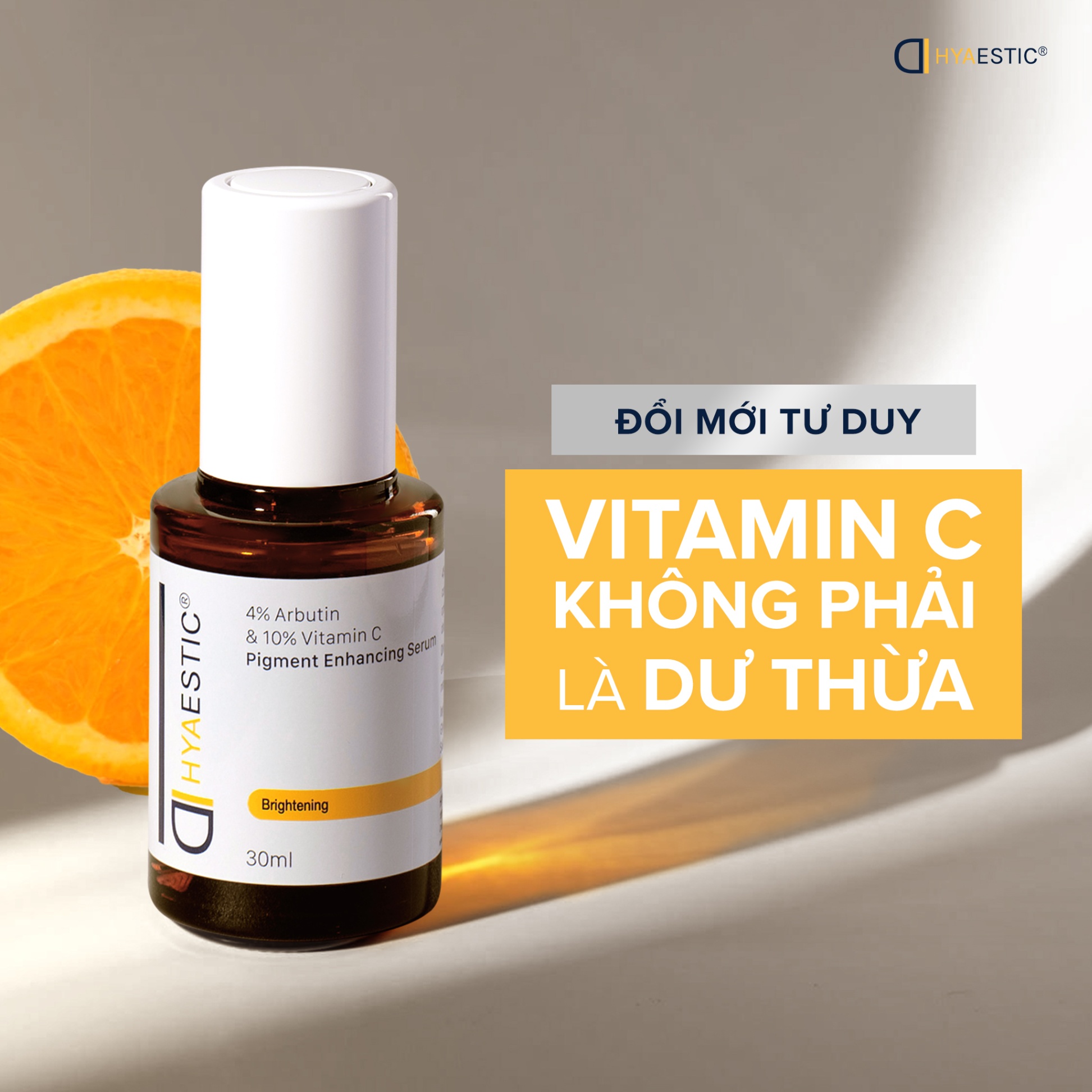 Tinh chất hỗ trợ trị nám và trẻ hóa làn da chuyên sâu Hyaestic Pigment Enhancing Serum 4% Arbutin & 10% Vitamin C (30ml)