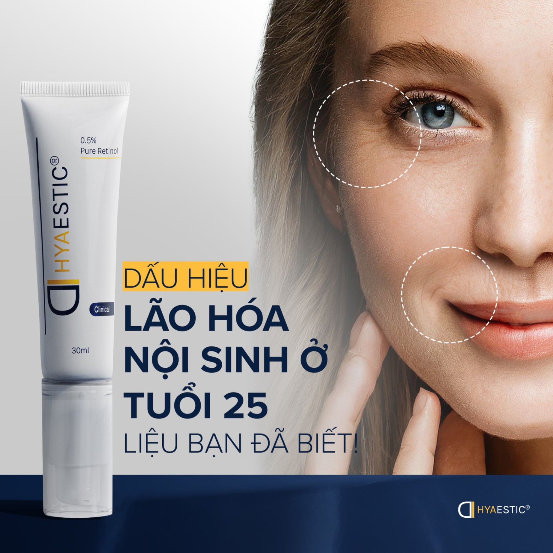 Tinh chất tái tạo da chống lão hóa 0,5% Retinol nguyên chất Hyaestic 0,5% Pure Retinol (30ml)