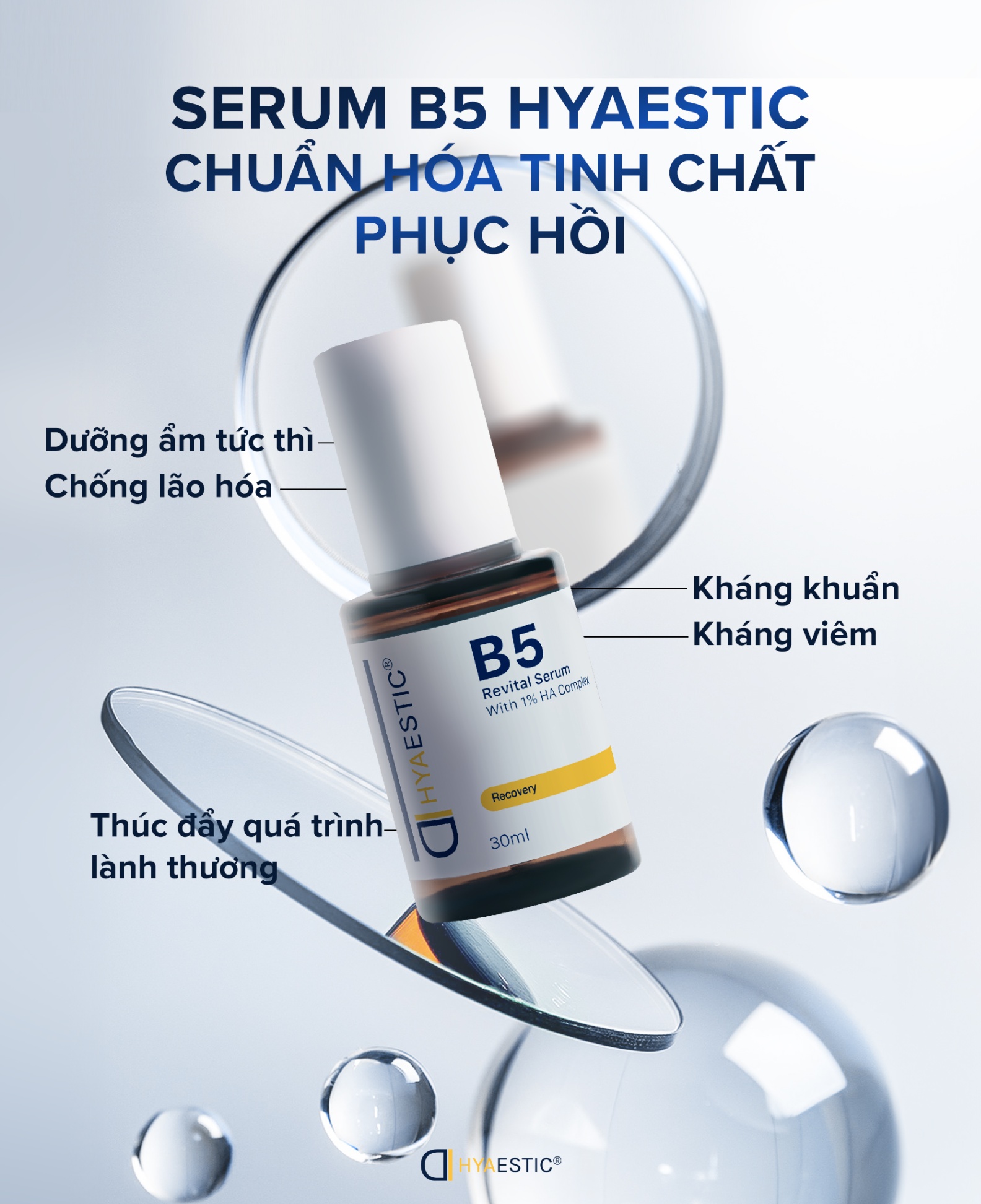 Tinh chất phục hồi 3% Vitamin B5 Hyaestic B5 Revital Serum (30ml)