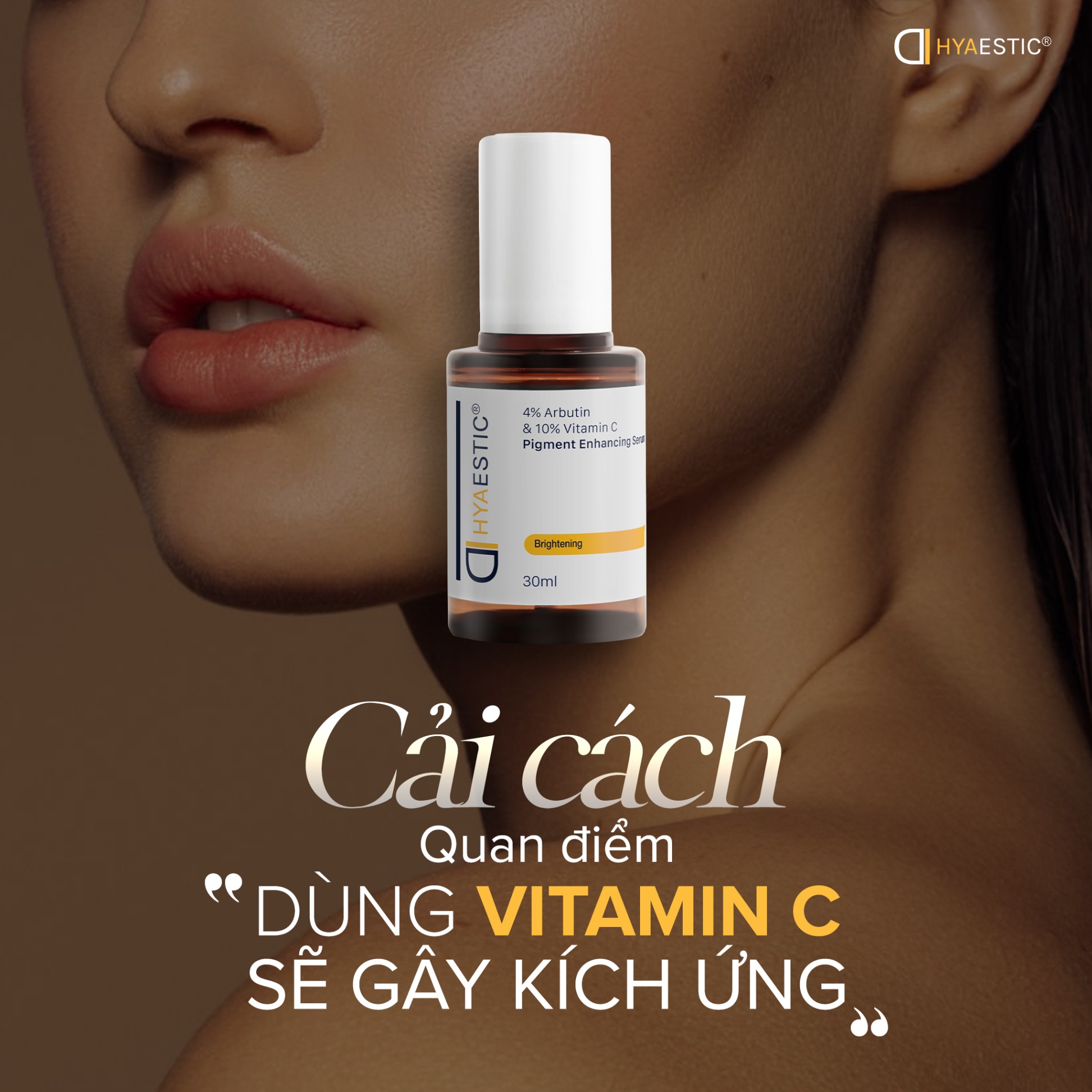 Tinh chất hỗ trợ trị nám và trẻ hóa làn da chuyên sâu Hyaestic Pigment Enhancing Serum 4% Arbutin & 10% Vitamin C (30ml)