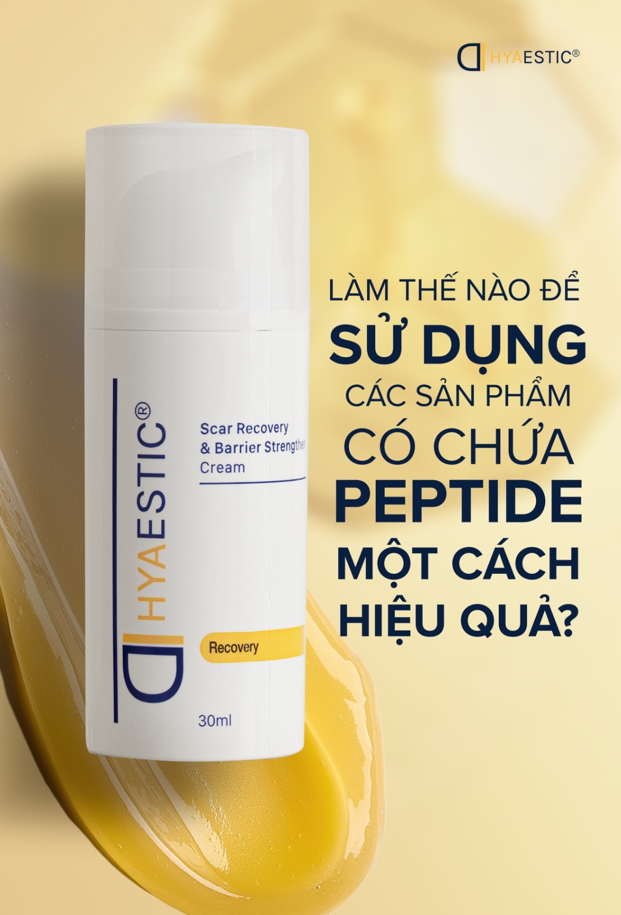 Tế bào gốc trẻ hoá và hỗ trợ phục hồi làn da sẹo Hyaestic Scar Recovery & Barrier Strengthen Cream 30ml