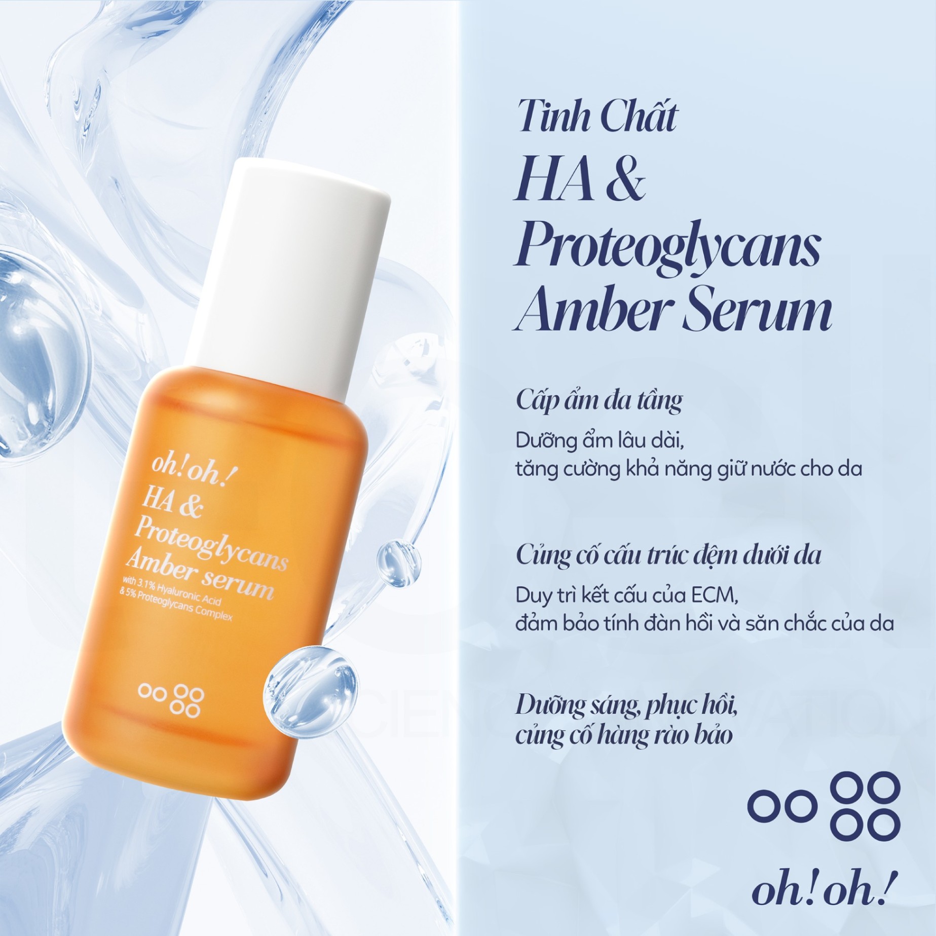 Tinh Chất Dưỡng Ẩm, Phục Hồi & Trẻ Hóa Da oh!oh! HA & Proteoglycans Amber Serum (with 3.1% Hyaluronic Acid & 5% Proteoglycans Complex) 30ml